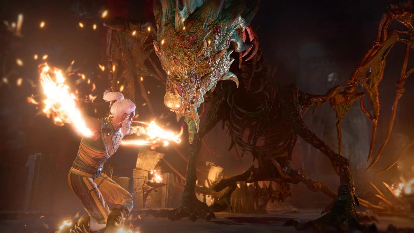 Chiến đấu với quái vật trong Baldur's Gate 3 — cảnh combat nặng CPU ở Act 3