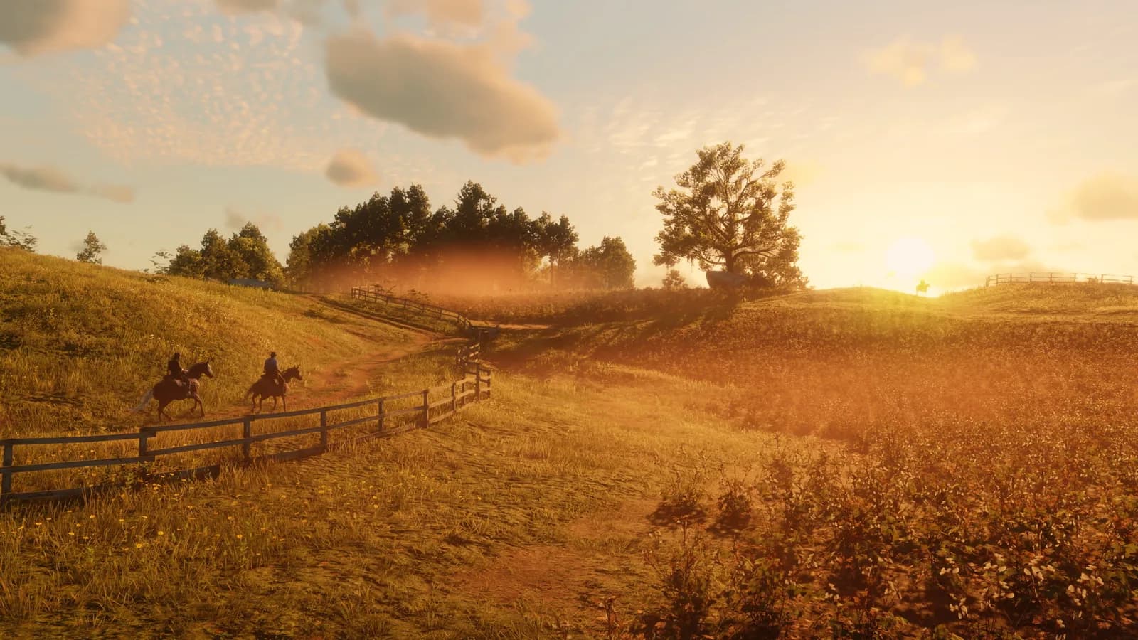 Phong cảnh hoàng hôn chi tiết trong Red Dead Redemption 2